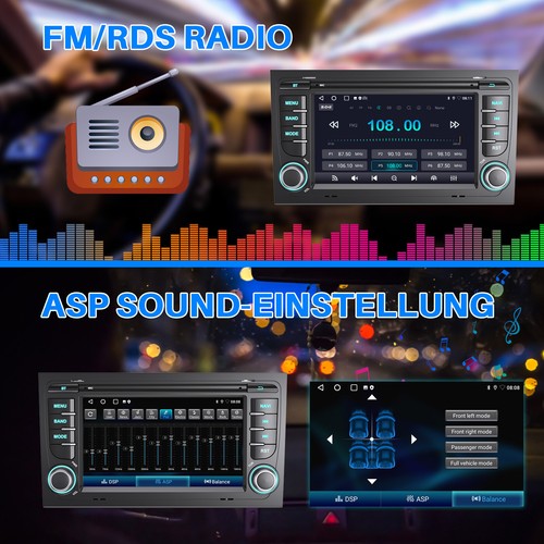 Für Audi A4 S4 RS4 B6 B7 B8 SEAT EXEO Android 13 Autoradio GPS Navi RDS Carplay - Bild 13 von 15