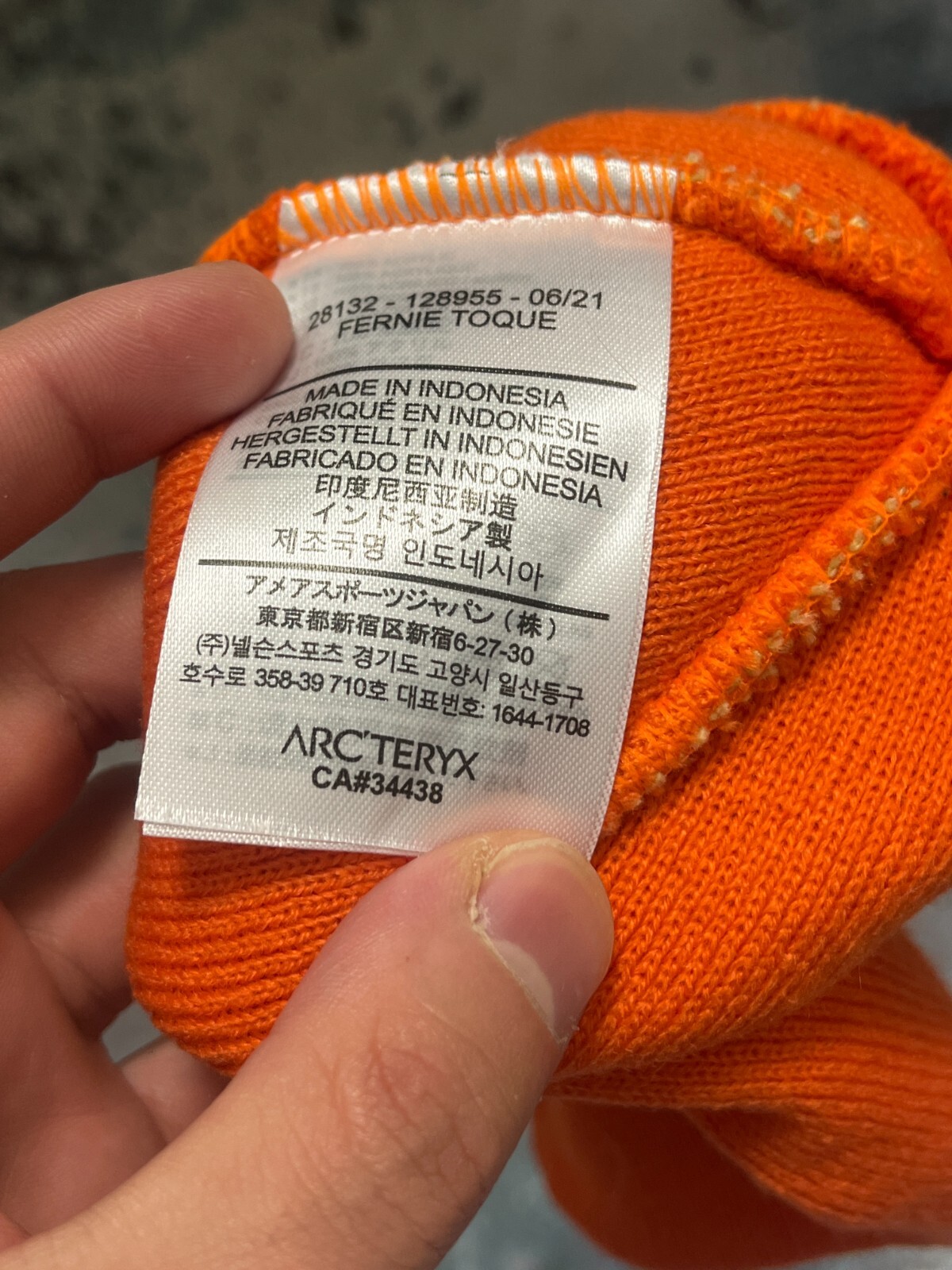 ARC'TERYX Cappello Vintage Arc’teryx Fernie Arancione Beanie Logo Dinosauro Maglia