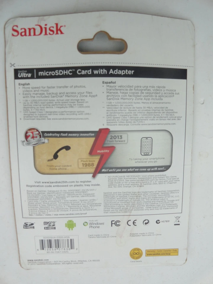 SanDisk 32GB 32G Ultra Micro SD HC Class 1 Memory Card MicroSD SD adapter Case - Image 3 of 3