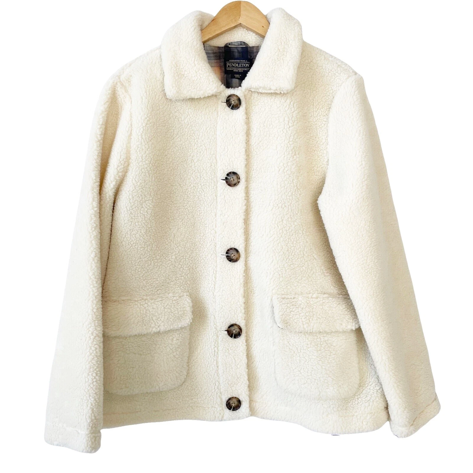 Pendleton Branco Casacos, jaquetas e Coletes para mulheres