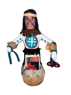 Maske Wolf Kachina Federflügel Katsina signiert datiert 96