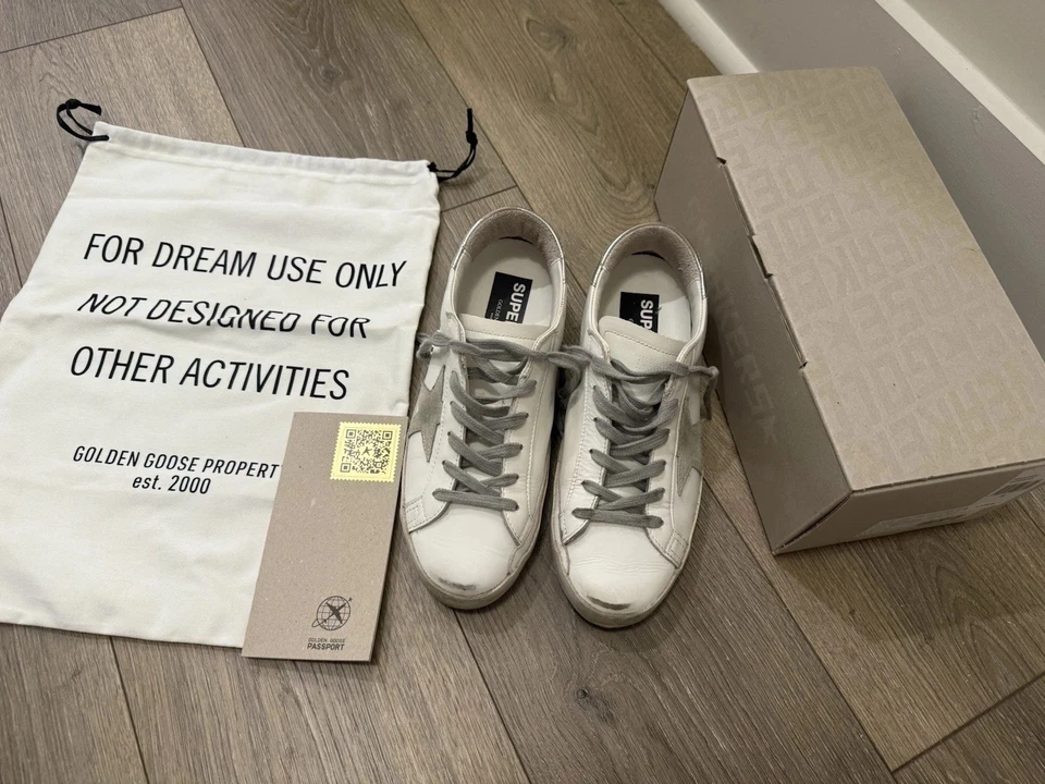 Golden Goose Womens Sneakers Super Star Silver White Authentic W/ Box Size 8 38 - Image 2 of 4