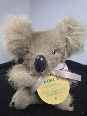 VTG Blue Shield Australian Koala 9'' - Genuine Kangaroo fur - Original  Tag-  EUC