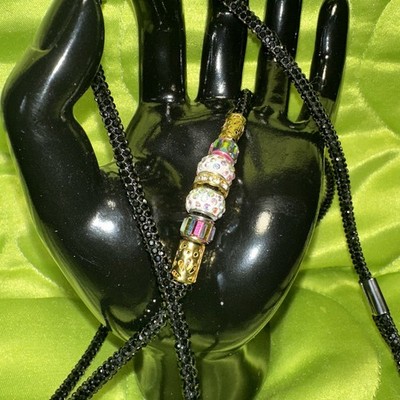 42-inch  Dog Show Lead BLACK with beads Rhinestone NEW! SPARKLE! 