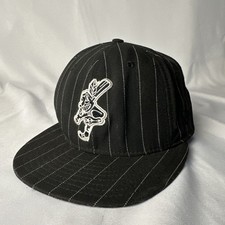 Cleveland Indians hat Black pinstripe New Era 7 7/8 RARE Hard to Find monochrome