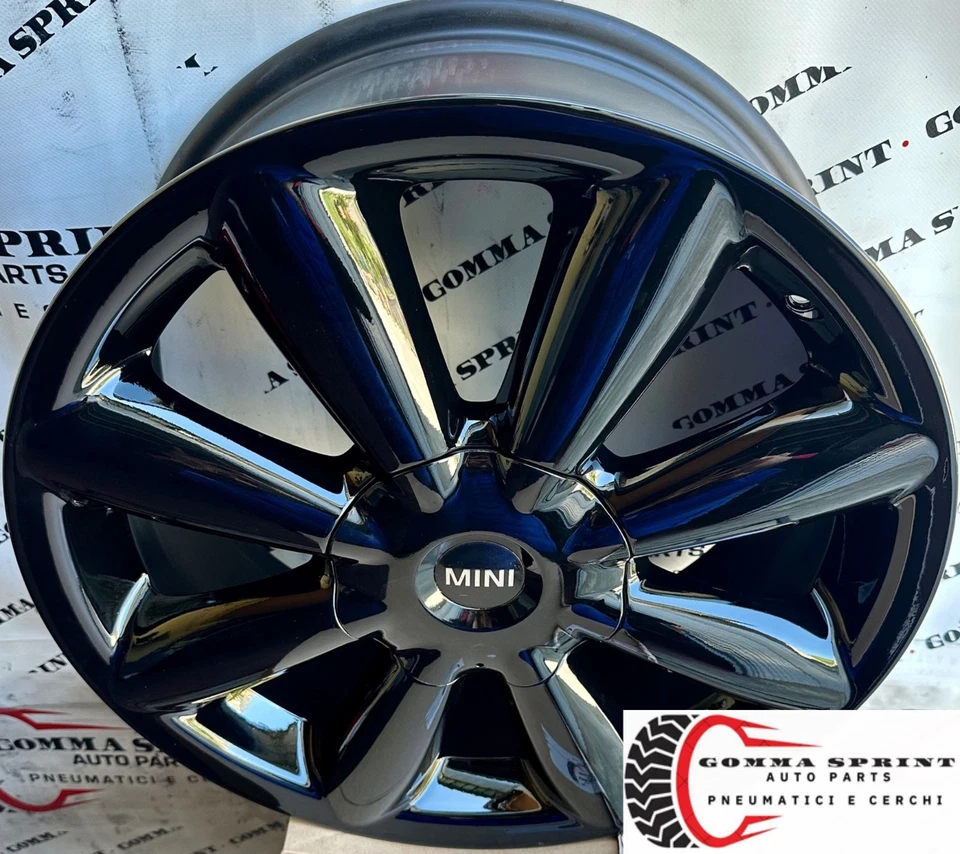 4 CERCHI IN LEGA ORIGINALI RAGGIO 18 MINI COUNTRYMAN NERO LUCIDO - Immagine 3 di 4