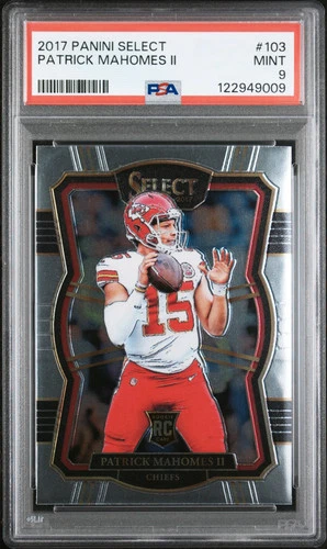 Patrick Mahomes II 2017 Panini Select #103 Rookie PSA 9