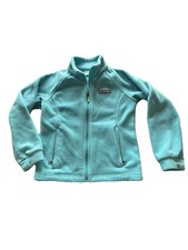Columbia Fleece Jacket Kids Small 7/8 Teal Zip Up Casual Outdoor Warm Outerwear