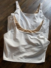 Old Navy Active Powersoft Sports Tank Bra Size XXL Light Support White Nude 2