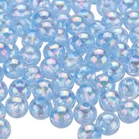 400 StüCk Acryl-Rundperlen Ab-Farben 8Mm Lose Bastelperlen, Hellblau Ab