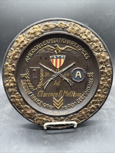 WWI NAMED 1st Division 3rd Army 18th Infantry 37 mm machine gun AEF custom plate