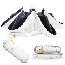 Winkabiu Small Umbrella for Travel Mini- Compact Portable 40 inches, White