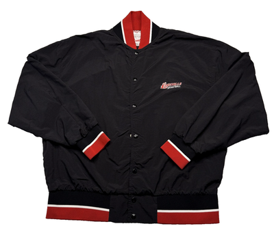 #ad Vintage Louisville Cardinals Jacket Mens 46 Black Red NCAA Basketball Ripon 80s $69.99