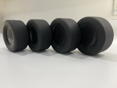4 X 1/8 Scale Black Rubber Tires Set # 1 Drag Slick For REVEL 1:8 Model Cars NEW