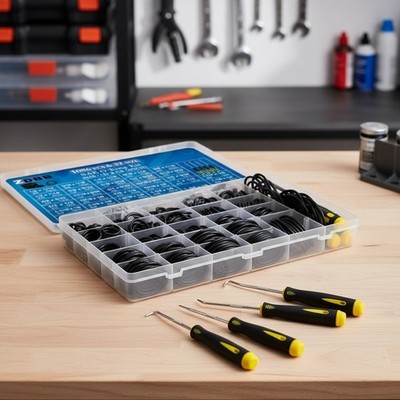 SAE Standard 1086 Pcs O-Ring Kit - Ideal for Hydraulic & Plumbing Applications