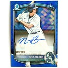 NICK BECKER 2025 Bowman Draft Blue Wave Auto /150