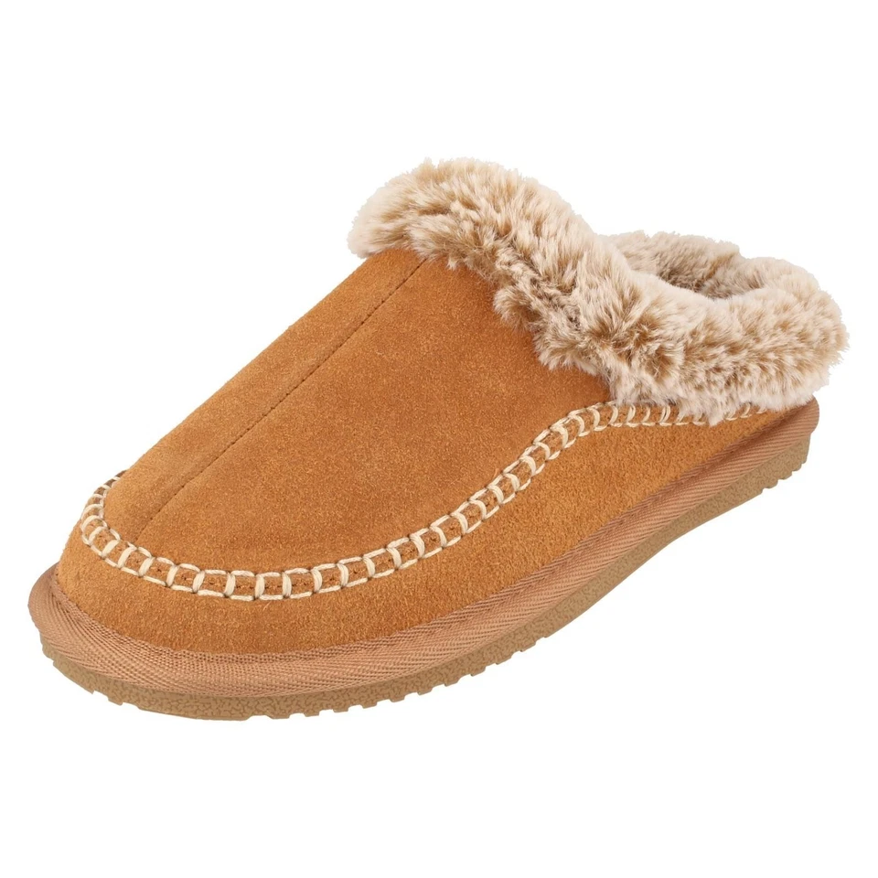 Damen Hush Puppies Casual Pantoffel Mule Warm Gefüttert – Anika, Tan, Suede - Bild 1 von 1