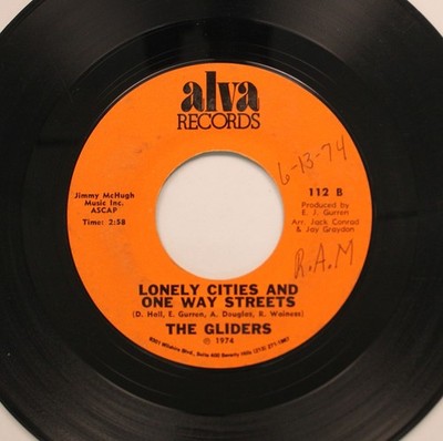 The Gliders - 45 - Lonely Cities And One Way Streets / No Time On Alva Records