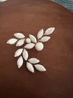 Vintage White Milk Glass? Leaf Brooch Pin
