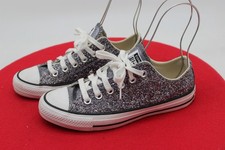 Converse All Star Silver Sequin Sparkle Sz 6.5 Women's Low Top Sneakers