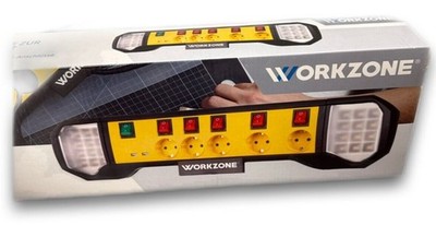 WORKZONE Steckdosenleiste Wandmontage mit LED-Beleuchtung Arbeitsbeleuchtung