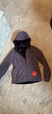 New Women s purple coastal grey small jacket hooded fleece zip pocket soft shell