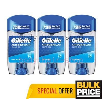Gillette Cool Wave Gel Deodorant Powerful 72H Geruchsblocker Schweißschutz 3e...