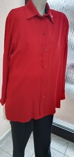 Bluse Damen Gr 42, Jörg Peterson, Rot,  Langarm,100 % Polyester, leicht glänzend