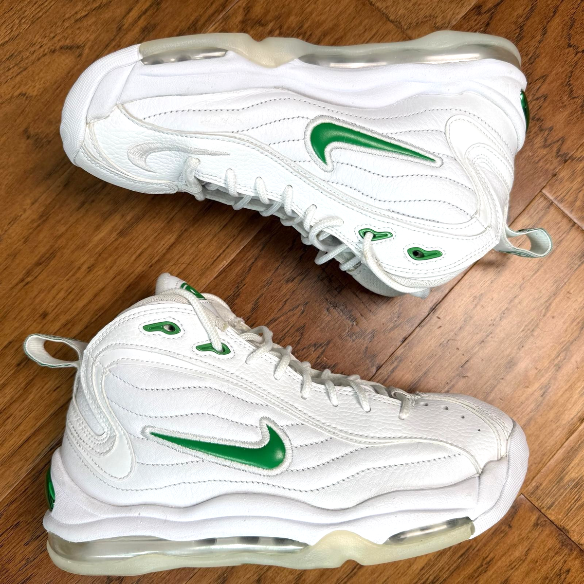 nike air total max uptempo white and green