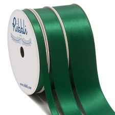 Satin Ribbon Forest Green 3 Rolls Total 30 Yards 1/4 5/8 1 Inch Bows Gift