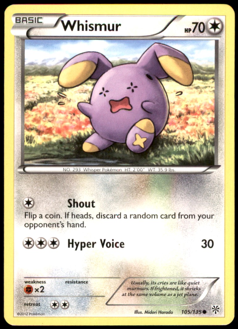 Whismur 105/135 Plasma Storm Regular MP Pokemon TCG