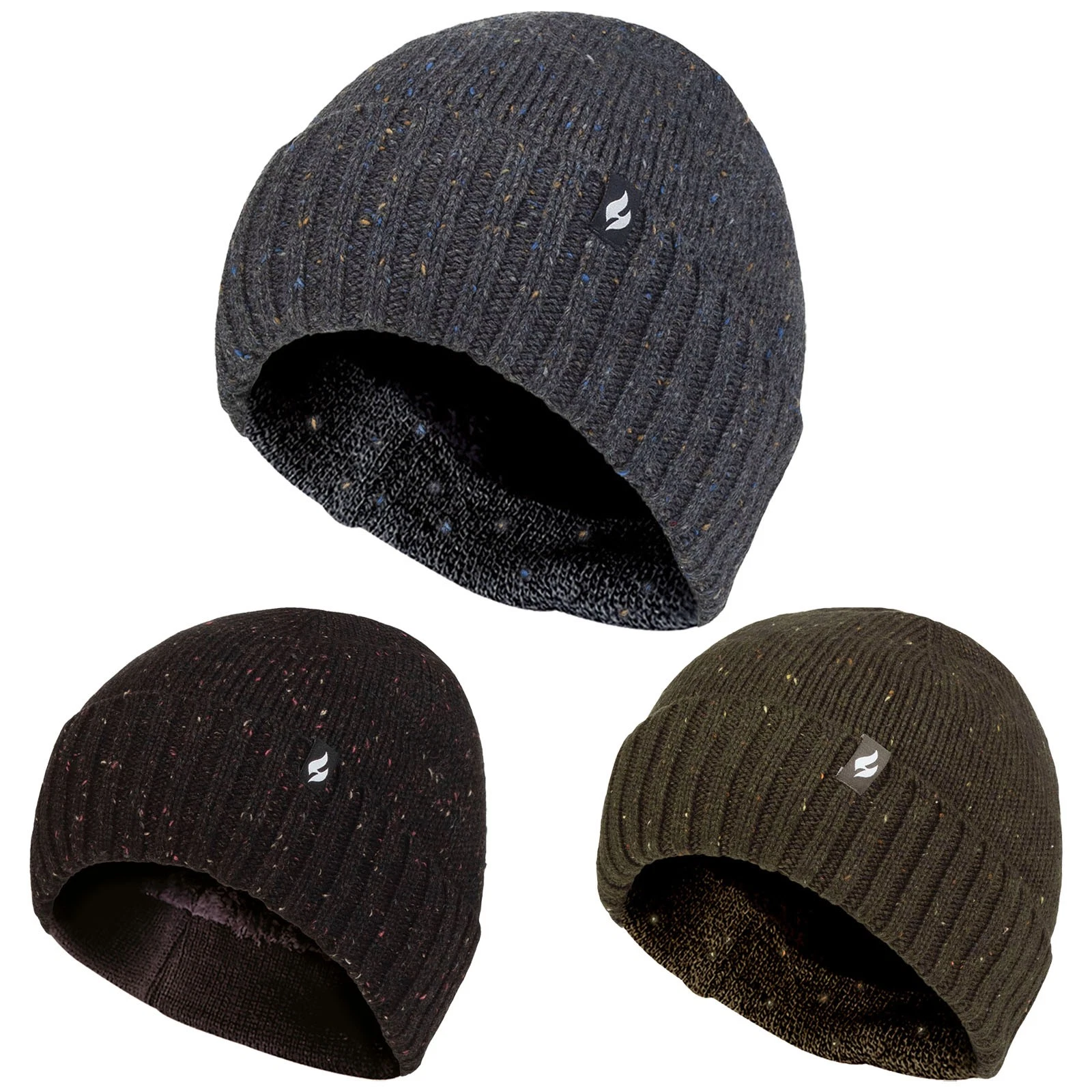 Mens Thermal Beanie Hat Winter | Heat Holders | Hat Fleece Lined Ribbed