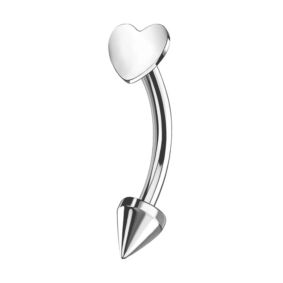 Perno para cejas corazón G23 titanio 16G hélice cartílago lóbulo Daith piercing joyería Foto 4 de 4