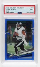 2023 Panini Clearly Donruss Blue 82/99 Jalen Hurts #40 PSA 9 MINT 10q4