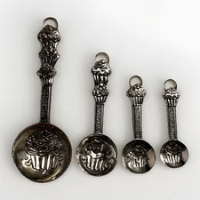 Ganz Metal Cupcake Measuring Spoons Set Of 4 Embossed Special Baking