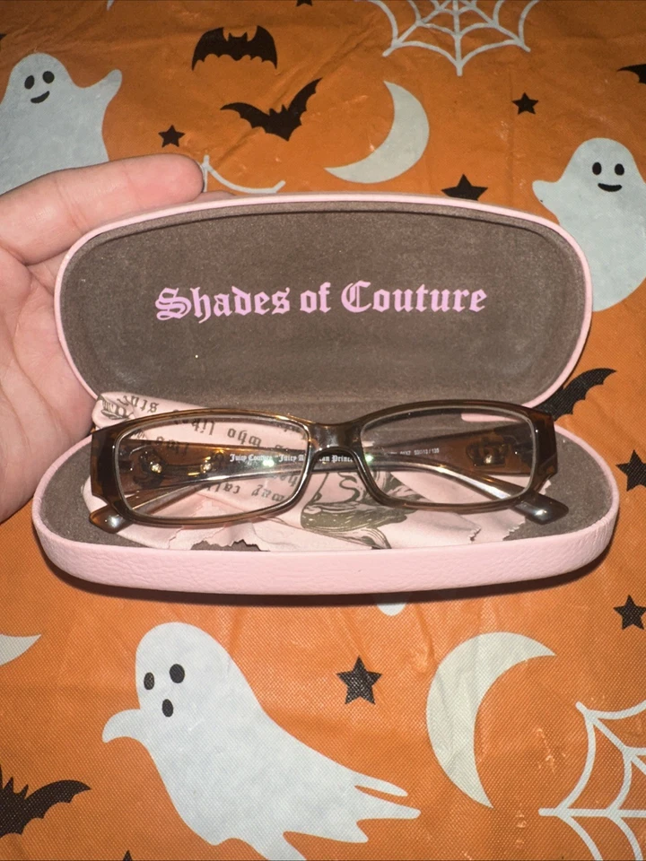 FUNDA RÍGIDA ROSA DE DISEÑO JUICY COUTURE con gafas ópticas de tela gafas de sol Foto 3 de 4