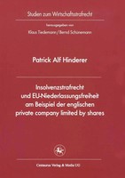 Patrick A. Hinderer | Insolvenzstrafrecht Und Eu-Niederlassungsfreiheit Am...