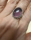 Amethyst Vintage Cabochon 925 Sterling Silver Ring 4.9g Size 8