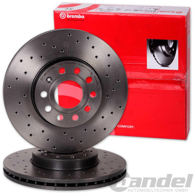 BREMBO gelochte BREMSSCHEIBEN HINTEN für AUDI A3 VW GOLF 5 6 SCIROCCO SKODA