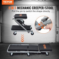 2 in 1 Z Creeper Seat Rolling Chair Auto Mechanics Shop Garage Work Stool 300L
