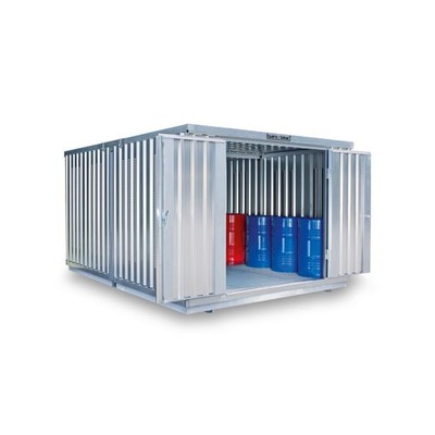 Gefahrstoffdepot / 16 qm / Auffangvolumen 2.100 l / mit Lüftungsschlitzen