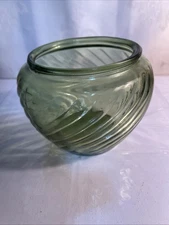 E. O. Brody Co Emerald Green Swirl Glass Vase Mid Century