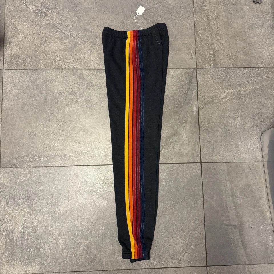 Aviator Nation 5 Stripe Zip Up Hoodie & Sweatpants Set Charcoal Gray Kids 12 NWT - Image 4 of 4