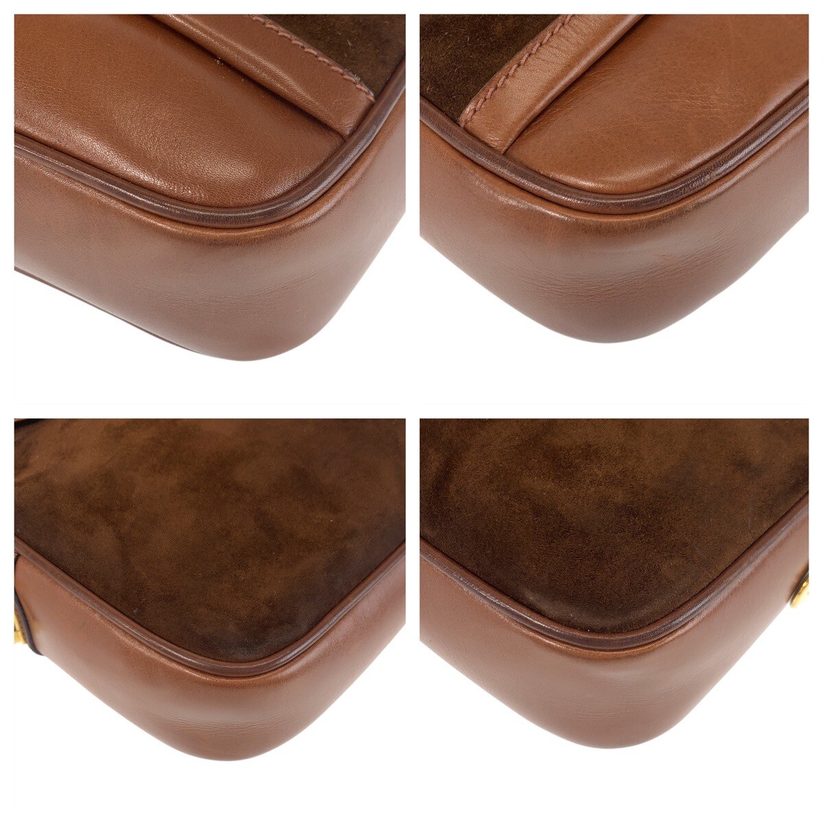 GUCCI vintage Old Gucci Shoulder Bag Pochette Brown Gold GUCCI vintage Old Gucci Shoulder Bag Pochette Brown Gold