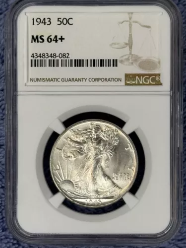 1943 D Walking Liberty Silver Half Dollar - MS64+ NGC