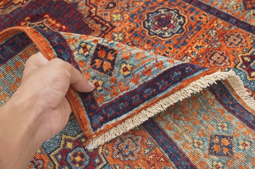 3 x 6 ft Orange Turkish Mamluk Fine quality Hand knotted Medallion Runner Rug - Picture 13 of 15