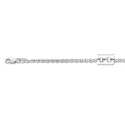 Platin 18'' Oval Kabel Glieder Anhänger Kette/Halskette 2,3 mm 10 Gramm