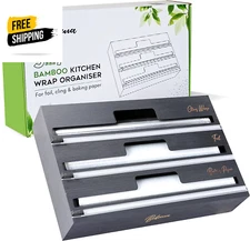 Australian Size 3 in 1 Aluminium Foil, Baking Paper & Cling Wrap Dispenser + Cut