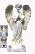 Garden Decoration Solar Powered Praying Angel Fairy Statues with 2 Yellow LED 