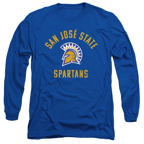 San Jose State Adult Long Sleeve T-Shirt Spartans Logo, Royal Blue, S-3XL